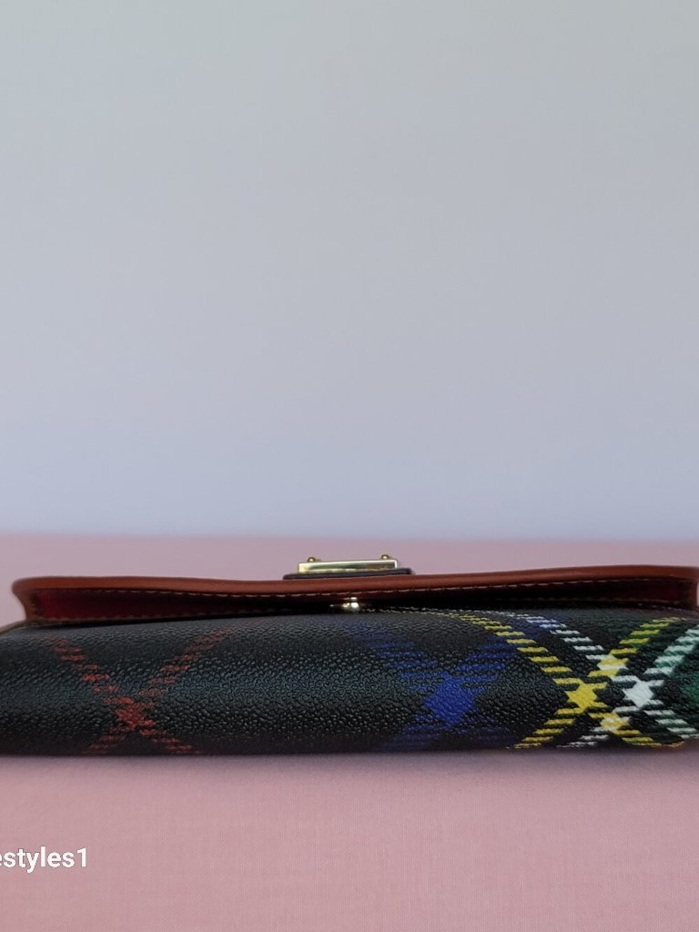 DOONEY & BOURKE Windsor Tartan Print Continental Clutch Wallet–Charcoal multi⭐ - Picture 10 of 16